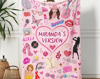 Manta personalizada de estrella del pop: decoración de habitación musical rosa para niñas