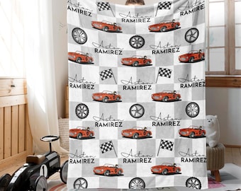 Personalized Boy Baby Name Blanket Checkered Baby Name Blanket Hospital Blanket Gift for Boy Checkered Boy Baby Shower Gift Boy Toddler Gift