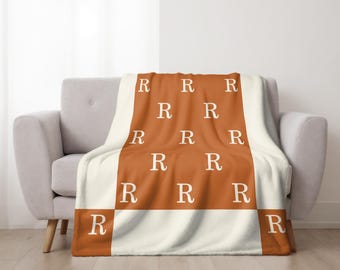 Initiaal naamkleur plaid, housewarmingcadeau, monogramdeken, eerste initiaal deken, cadeau voor haar, nertsdeken, gepersonaliseerde naamdeken