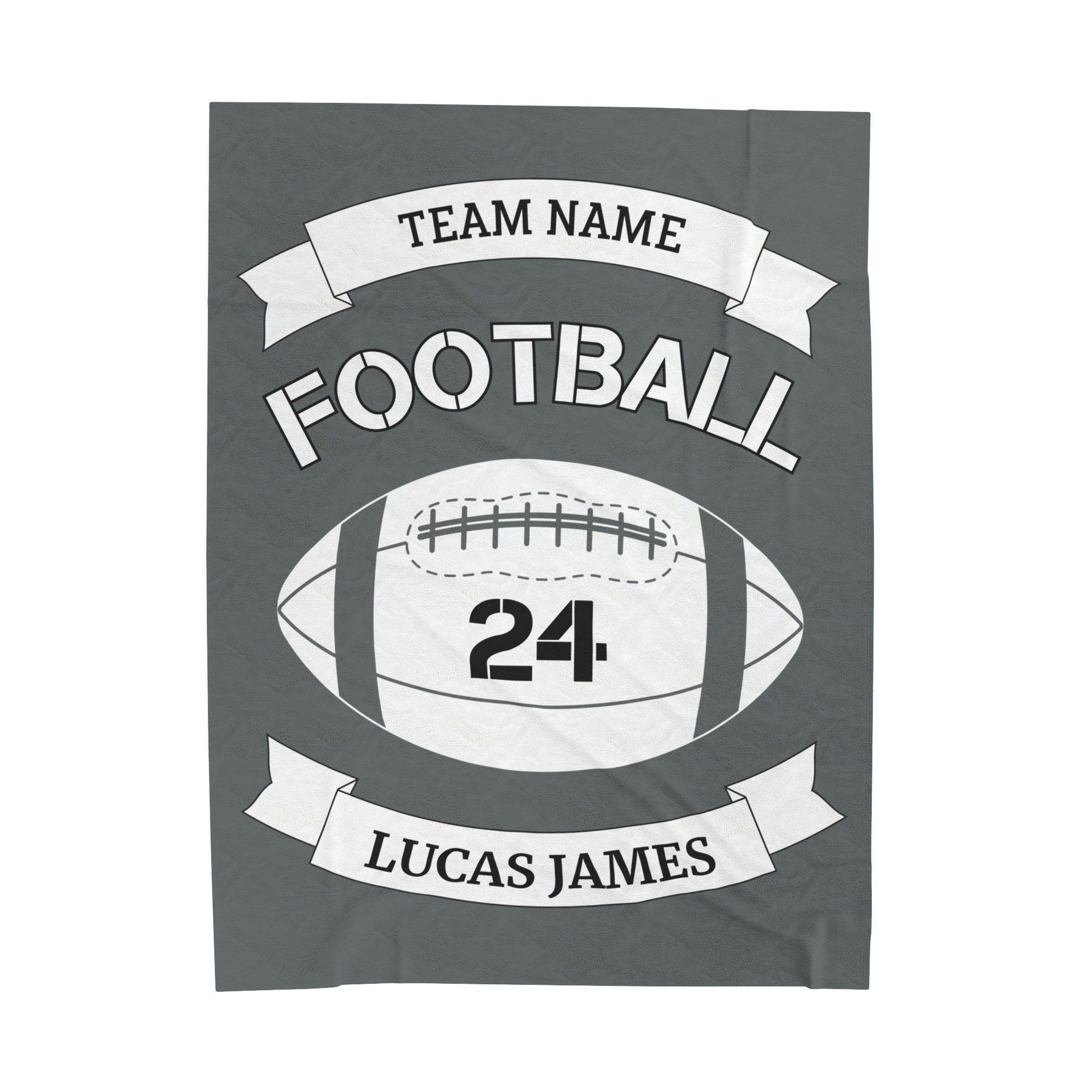 Custom Name Football Blanket, Personalized Football Throw Blanket for Son, Gift for Football Lover Sports Name Middle Name Receiving Blanket