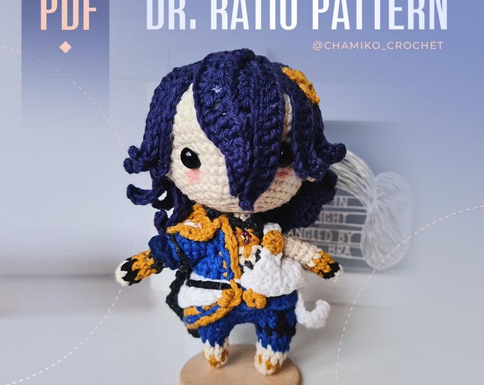 Crochet PDF Pattern: Dr. Ratio HSR Chibi Amigurumi Honkai - Etsy