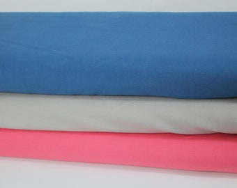 JERSEY BAUMWOLLE  blau beige koralle für Hosen Kleider Blusen