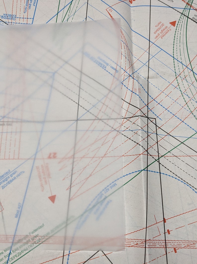 SCHNITTMUSTERPAPIER SKIZZENPAPIER TRANSPARENTPAPIER Papier für Schnittmuster Breite 60/ 33 cm Skizzierpapier
