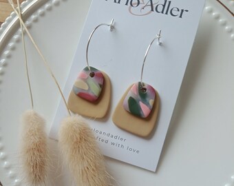 Bonnie Hoop Earring | Polymer Clay Statement Earrings | Handmade Polymer Clay Earrings| Hoop Earring | Hoops