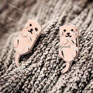 ラッコピアス 925スターリングシルバー ラッコ スタッドピアス カワウソ ギフト ジュエリー ガールズ レディース スターリングシルバー 宝石なし ラッコピアス 925スターリングシルバー ラッコ スタッドピアス