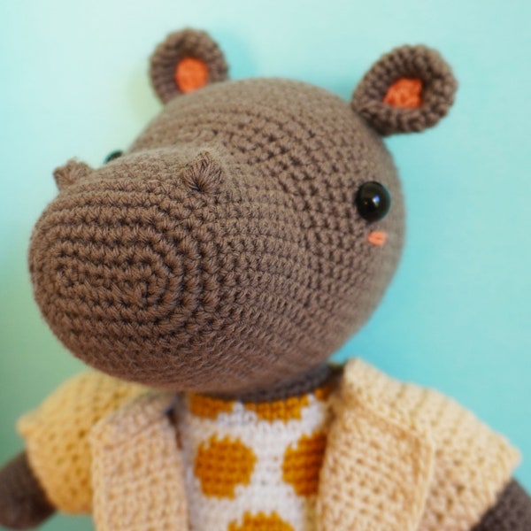 Nilpferd | Flusspferd | Hippo | Gehäkeltes Kuscheltier | Häkeltier | Amigurumi | Geschenk für Baby & Kind