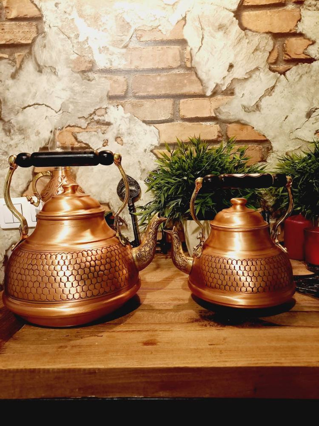 Handmade Copper Tea Kettle, Stovetop Teapot, Turkish Tea Pot