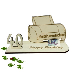 40th Birthday Gift Money Gift 16 18 20 30 40 50 60 70 Money Printing Machine
