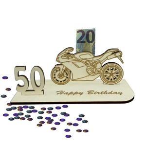Geschenk zum 50 Geburtstag Geldgeschenk 16 18 20 30 40 50 60 70 Motorrad