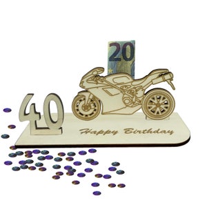 Geschenk zum 40 Geburtstag Geldgeschenk 16 18 20 30 40 50 60 70 Motorrad