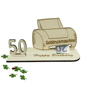Geschenk zum 50 Geburtstag Geldgeschenk 16 18 20 30 40 50 60 70 Gelddruckmaschine