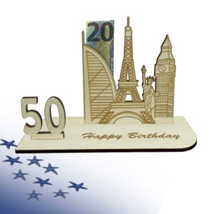 Geschenk zum 50 Geburtstag Geldgeschenk 16 18 20 30 40 50 60 70 Reise Urlaub