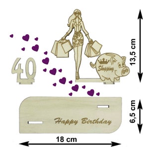 Geschenk zum 40 Geburtstag Shopping Queen - Ideal für Geburtstagsgeschenke für Frauen - Geschenk für Modebewusste Bild 2