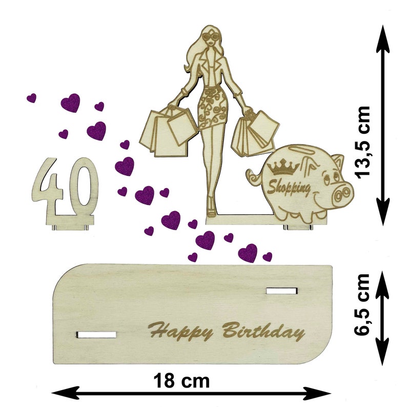 Geschenk zum 40 Geburtstag Shopping Queen - Ideal für Geburtstagsgeschenke für Frauen - Geschenk für Modebewusste Bild 2