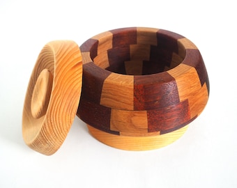 Hand-Turned Wooden Bowl With Lid