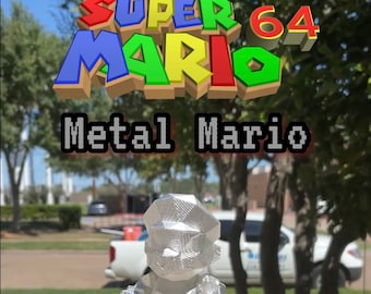 Super Mario 64 Metal Mario 3D Printed Model Figure