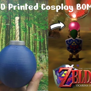 Bring the Legend to Life: 3D Printed Zelda Ocarina of Time Bomb Replica for Decoration & Cosplay | Nostalgia Unleashed! Nintendo 64