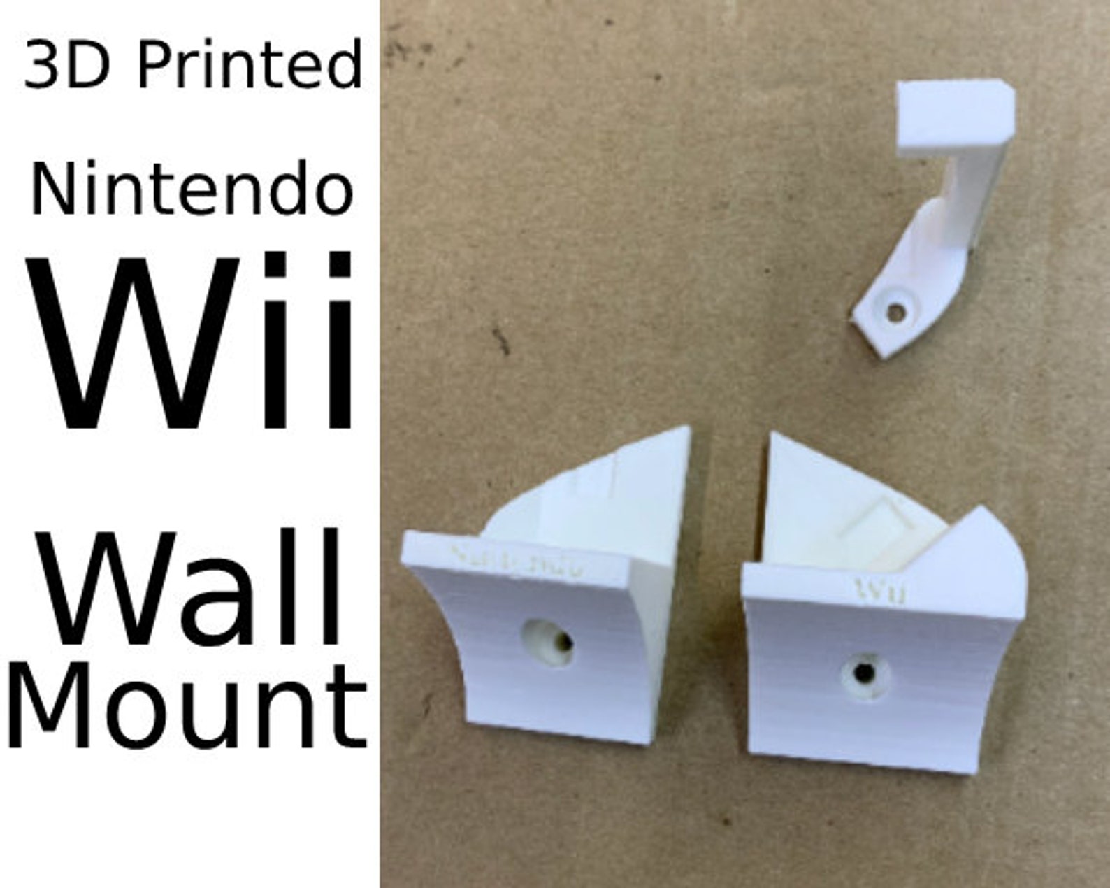 3D Printed Nintendo Wii 3 Part Wall Mount Easily Etsy