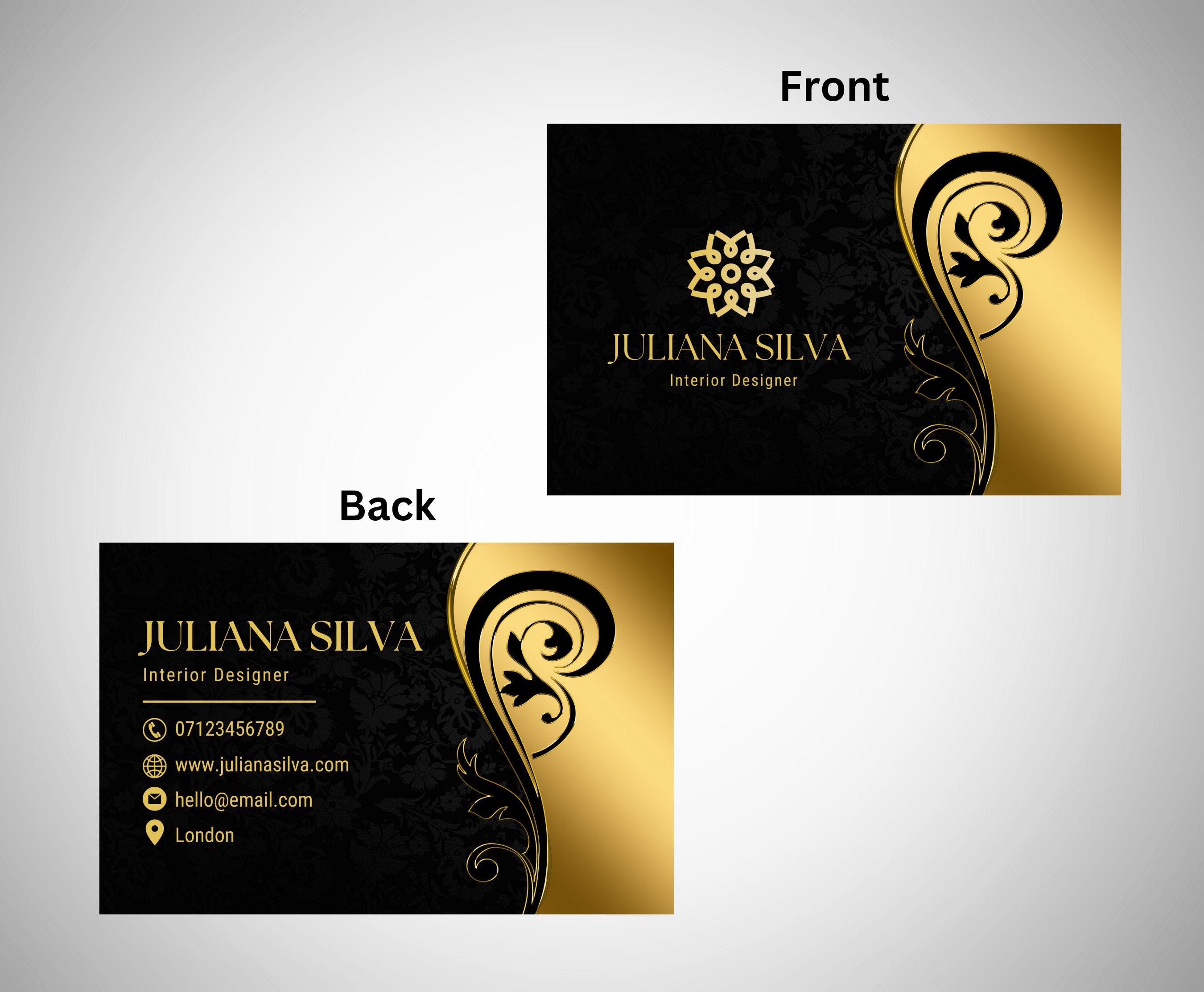 Editable Business Cards Business Cards Mehndi Business Cards Double ...