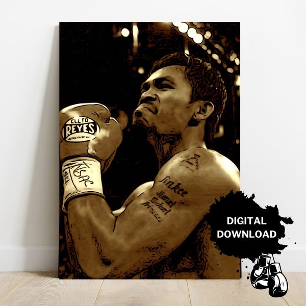Manny Pacquiao Boxing Poster, Boxing Goat, Printable Wall Art, Filipino, Boxing Poster, Boxing Icon, Pound-for-Pound, Art, Man Cave Gift