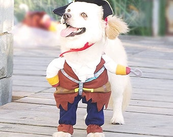 Pirate Halloween dog pet costume for small Dog or Cat, Halloween and parties