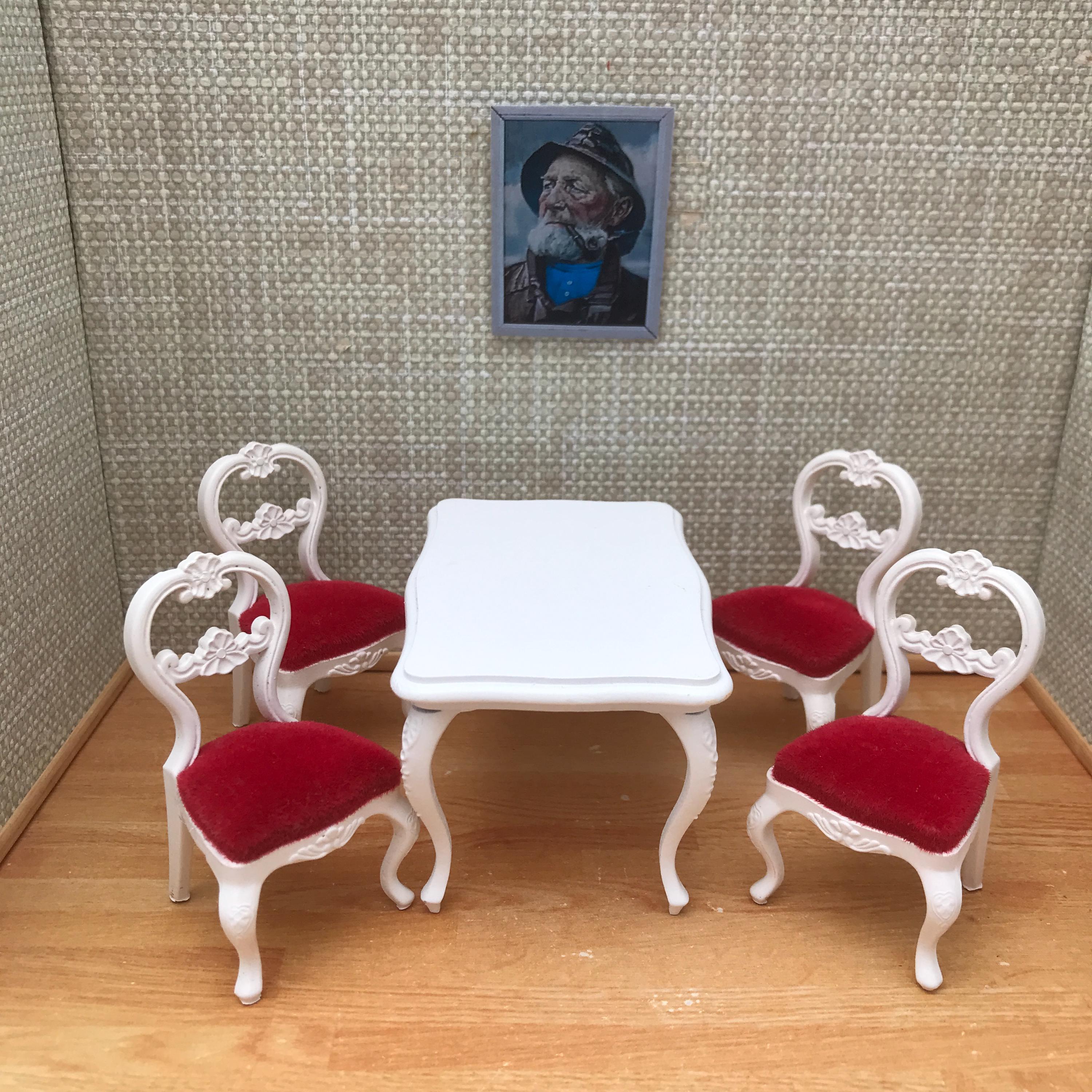 Lundby Of Sweden Réf 4361 - Table Blanche Salle à Manger Pieds Droits Maison De Poupees Neuf Blister P Image 384098 Grande