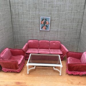 Lundby sofa set for the dollhouse / vintage / Sweden