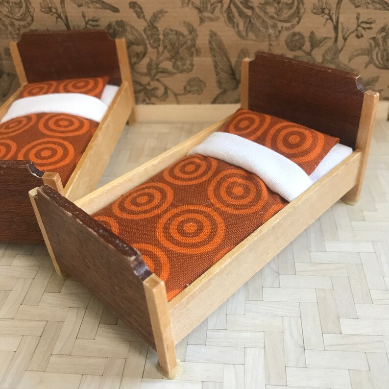 Old Lundby/ Lerro Bedroom Furniture for Dollhouse / Sweden / Vintage