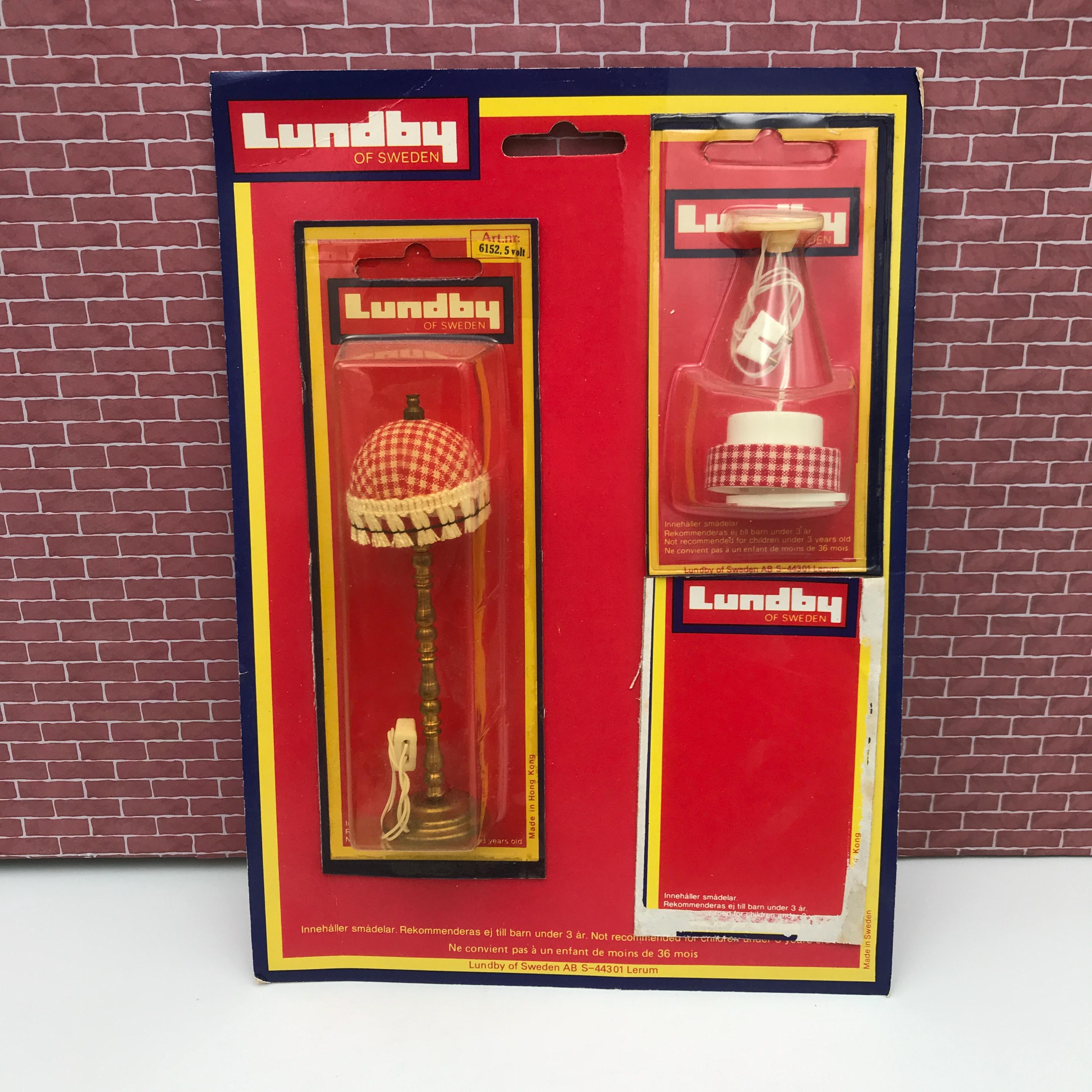 Lundby floor lamp and ceiling lamp for the dollhouse / unopened packaging / vintage