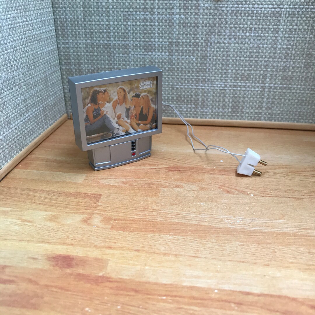 Lundby TV With Lighting for the Dollhouse Etsy