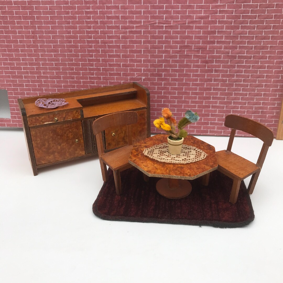 Old Wooden Dollhouse Furniture / Vintage / Sweden Etsy
