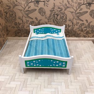 Lundby blue heaven bed for the dollhouse / vintage / Sweden