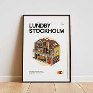 Poster con stampa dell'illustrazione della casa delle bambole di Lundby Stockholm