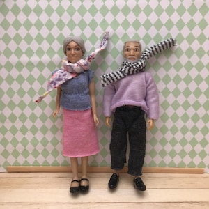 Lundby grandmother and grandfather dolls for the dollhouse