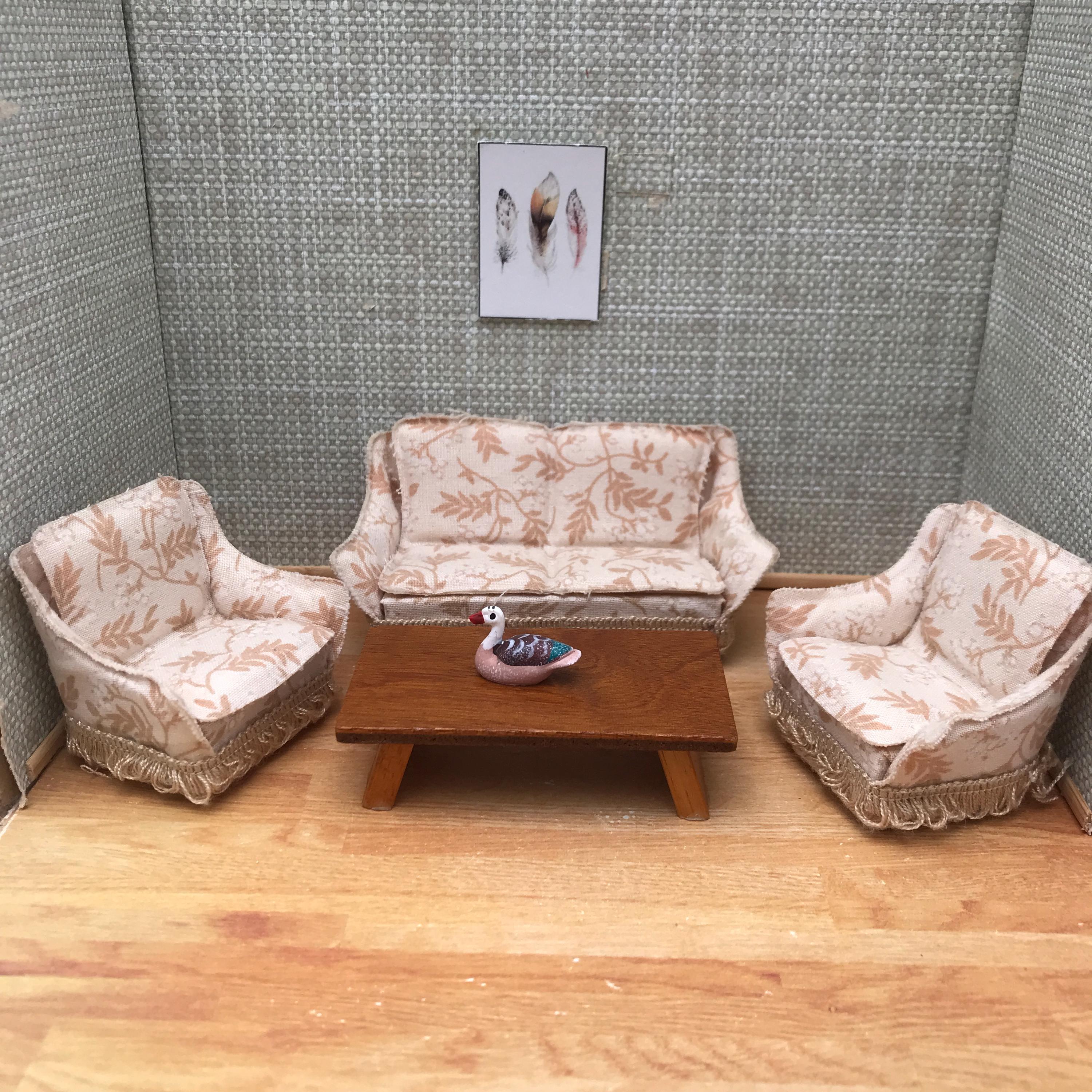 Lundby sofa set for the dollhouse / vintage / Sweden