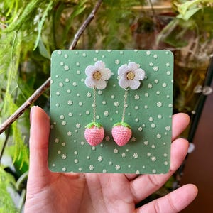 Micro Crochet Strawberries Earrings