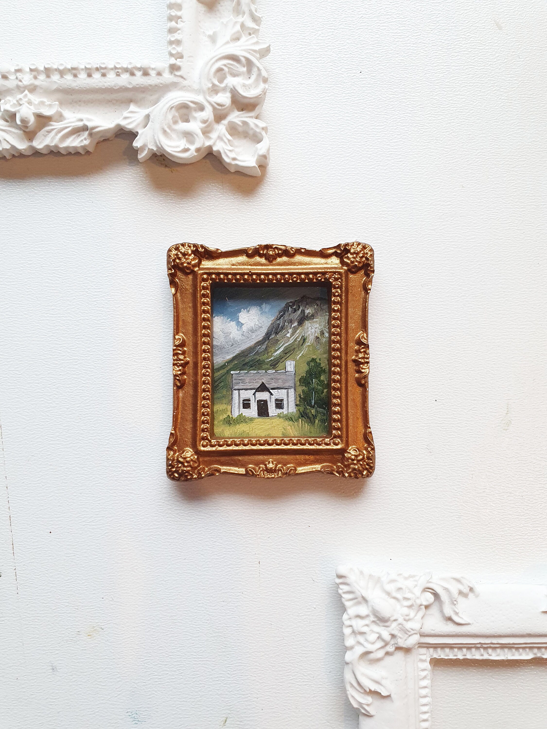 Miniature Original Oil Painting Vintage Style Mini Framed Painting Etsy