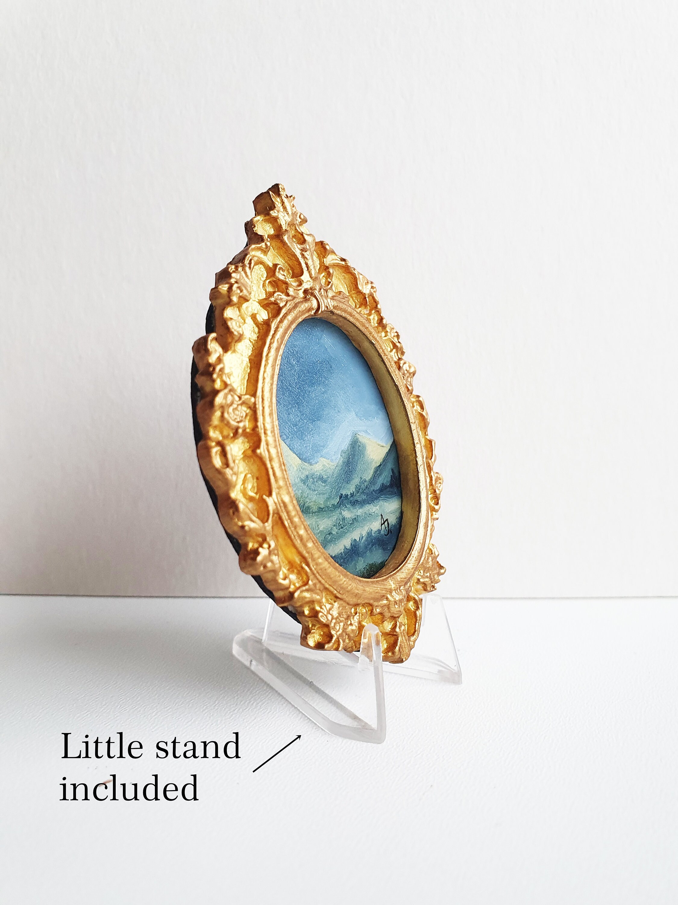 Miniature Original Oil Painting Vintage Style Mini Framed Etsy