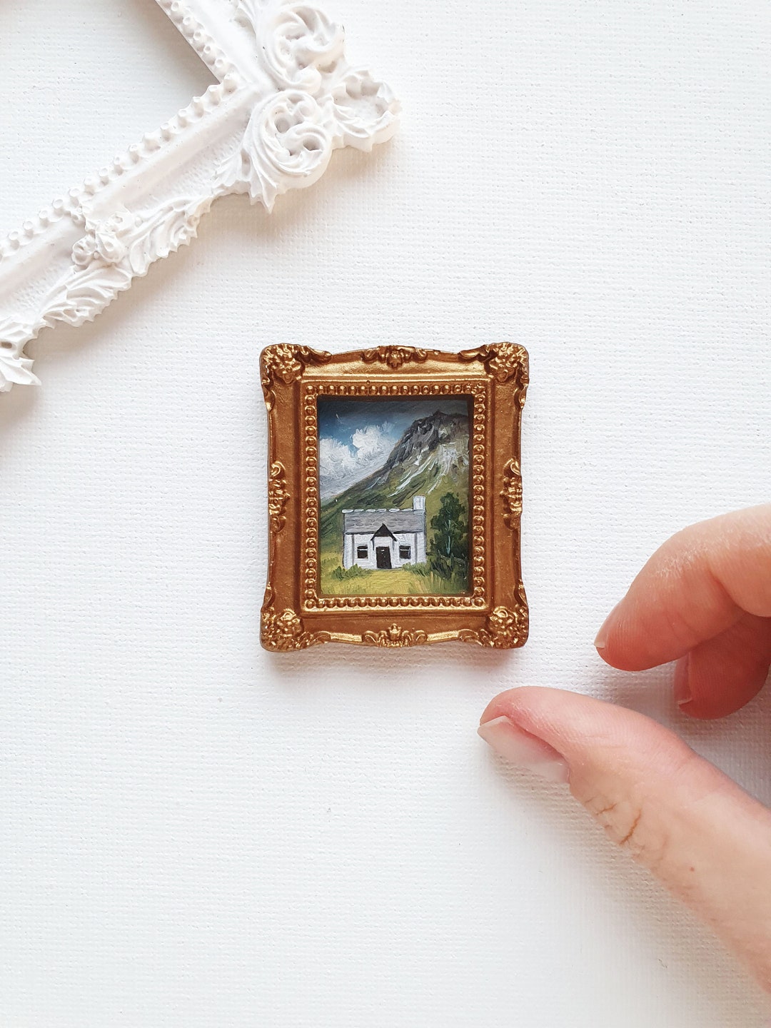 Miniature Original Oil Painting Vintage Style Mini Framed Painting Etsy