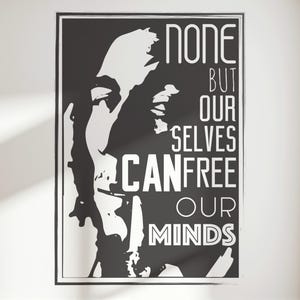 Bob Marley Art Print, Reggae Music Wall Art, Freedom Quote Poster, Digital Download