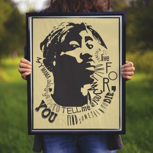 Tupac Art Print, Hip Hop Wall Art, Rap Legend Poster, Digital Download