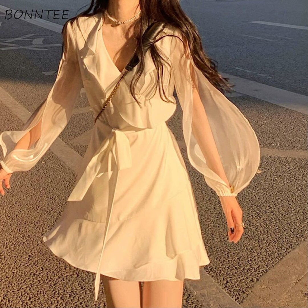 Buy Dresses for Women V Neck Korean Dress Online in India - Etsy