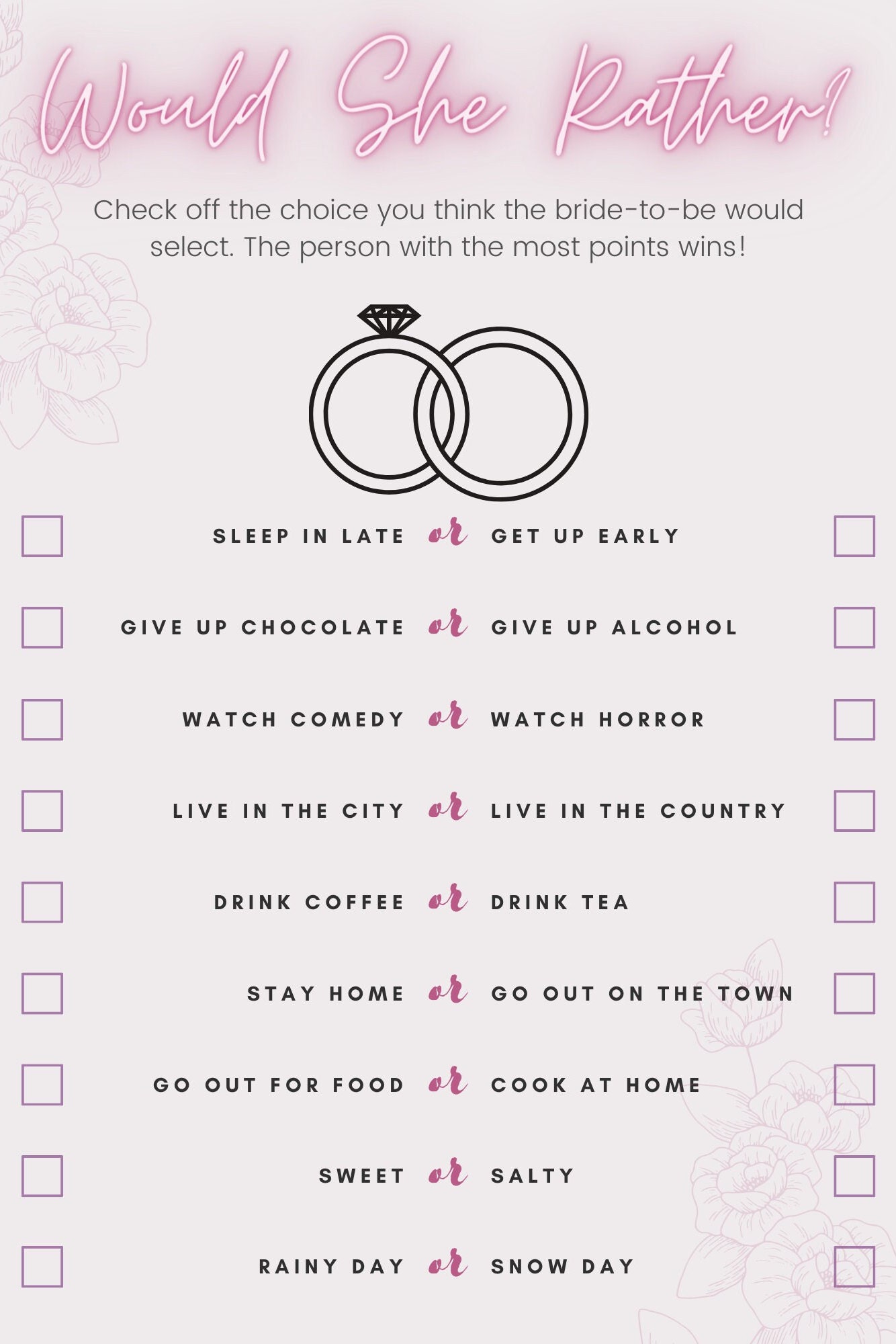 Bridal Shower Game PDF Printable - Etsy