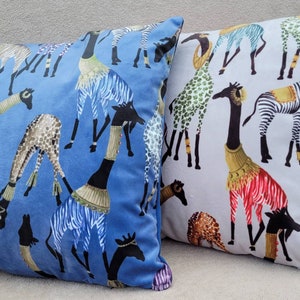 Cheeky giraffe velvet cushion covers