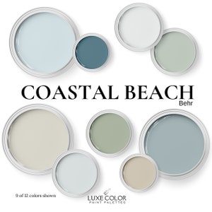 Behr Paint Colors, Küstenstrand und Ozeanfarbpalette für das ganze Haus. PDF-Anleitung zum Herunterladen.