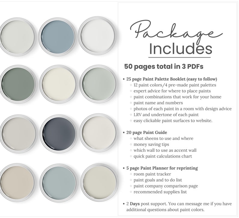 Benjamin Moore Modern Farmhouse Color Palette. Includes Etsy