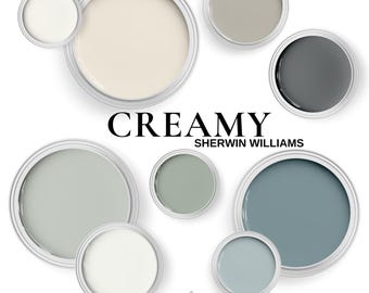 Sherwin Williams Creamy Color Palette | Warm White Paint Colors | Farmhouse, Coastal & Modern Neutral Home Decor Inspiration