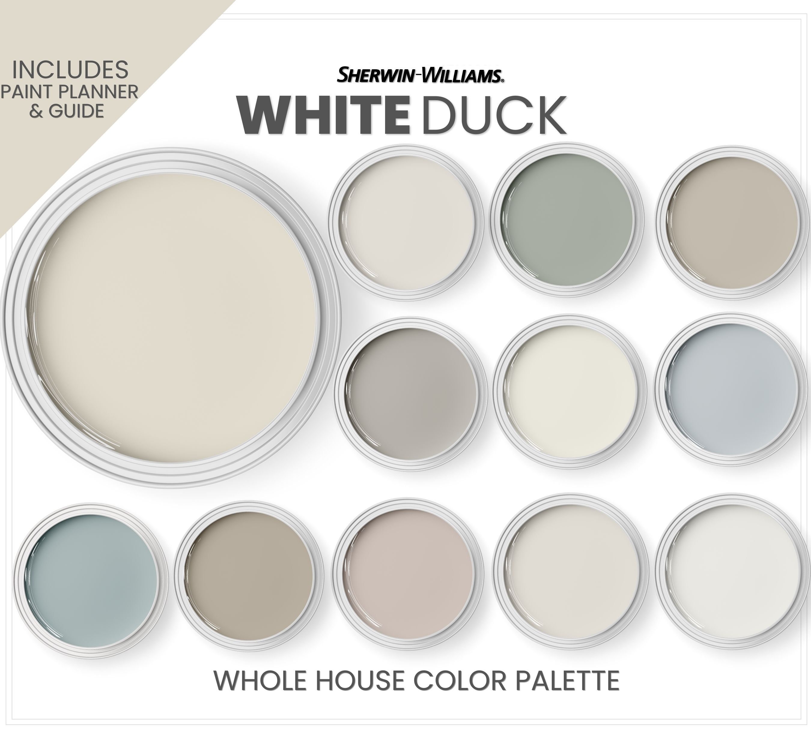 Sherwin Williams White Duck Color Palettecoordinating Colors Etsy