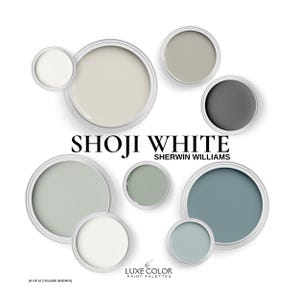 Sherwin Williams Shoji White Color Palette | Warm Neutral Paint Colors | Modern Farmhouse, Coastal & Minimalist Home Decor