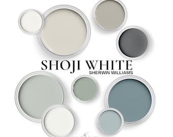 Sherwin Williams Shoji White Color Palette | Warm Neutral Paint Colors | Modern Farmhouse, Coastal & Minimalist Home Decor